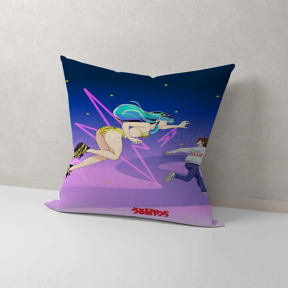 Urusei Yatsura Anime Office Cushion Pillowcase Car Cushion Cover45X45CM Lumbar Pillowcase Sofa Pillowcover