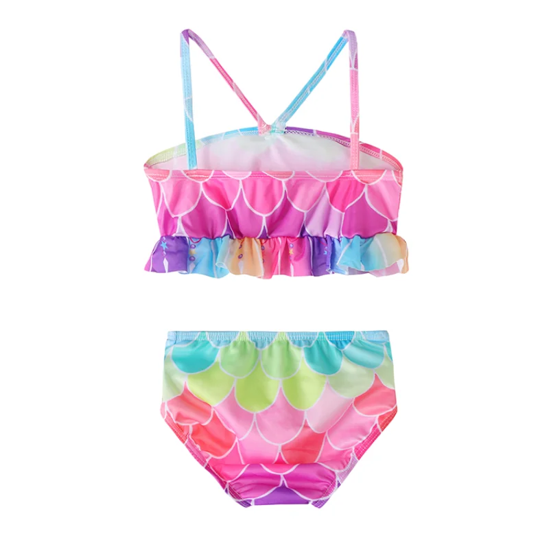 New Style 3 PCS Printing Mermaid Tail Swimsuit Custom Bikini Swimwear for Kid Girls Summer Beachwear Bathing Suit