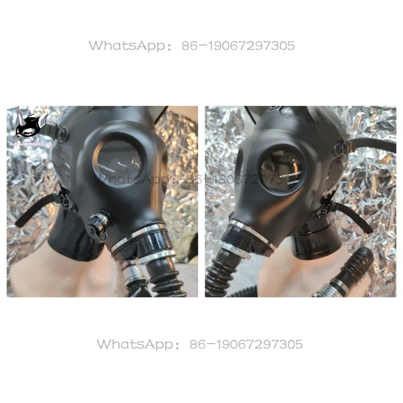 Latex Mask Negative Pressure Bottle Set Breath Control Pressurized Cosplay Latex Clothing Mask Men and Women