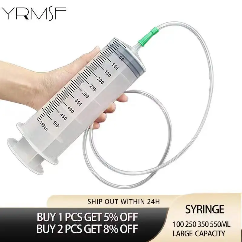 Pet Feeding Syringe Large Capacity Nutrient Syringe with Hose 100 250 350 550ml Washable Suction Injector for potted Plant Tools