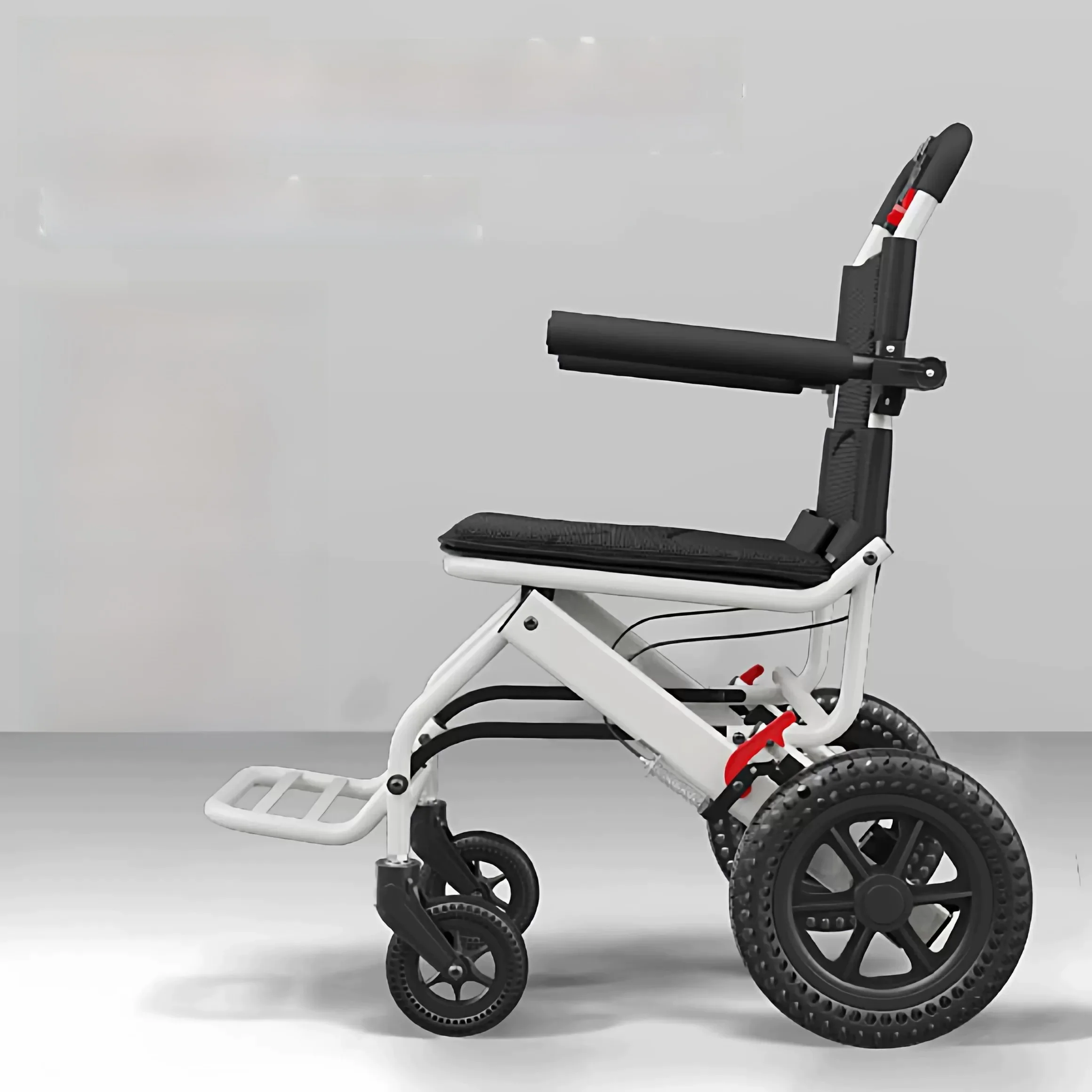 Portable Folding Lightweight Small Ergonomic Travel Wheelchair Senior Citizen Hand-Powered Shopping Cart No Installation Requ...