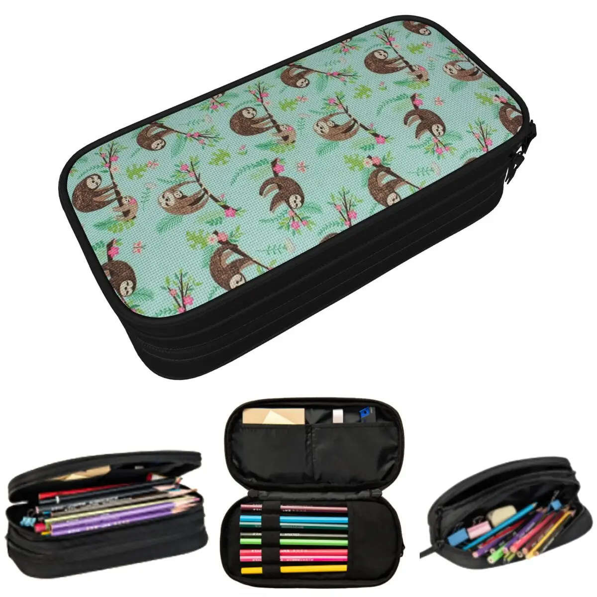 

Cartoon Sloth Pattern Pencil Case for Boys Girls School Pen Box Pencil Bag Stationery Supplies Pen Holder Bag