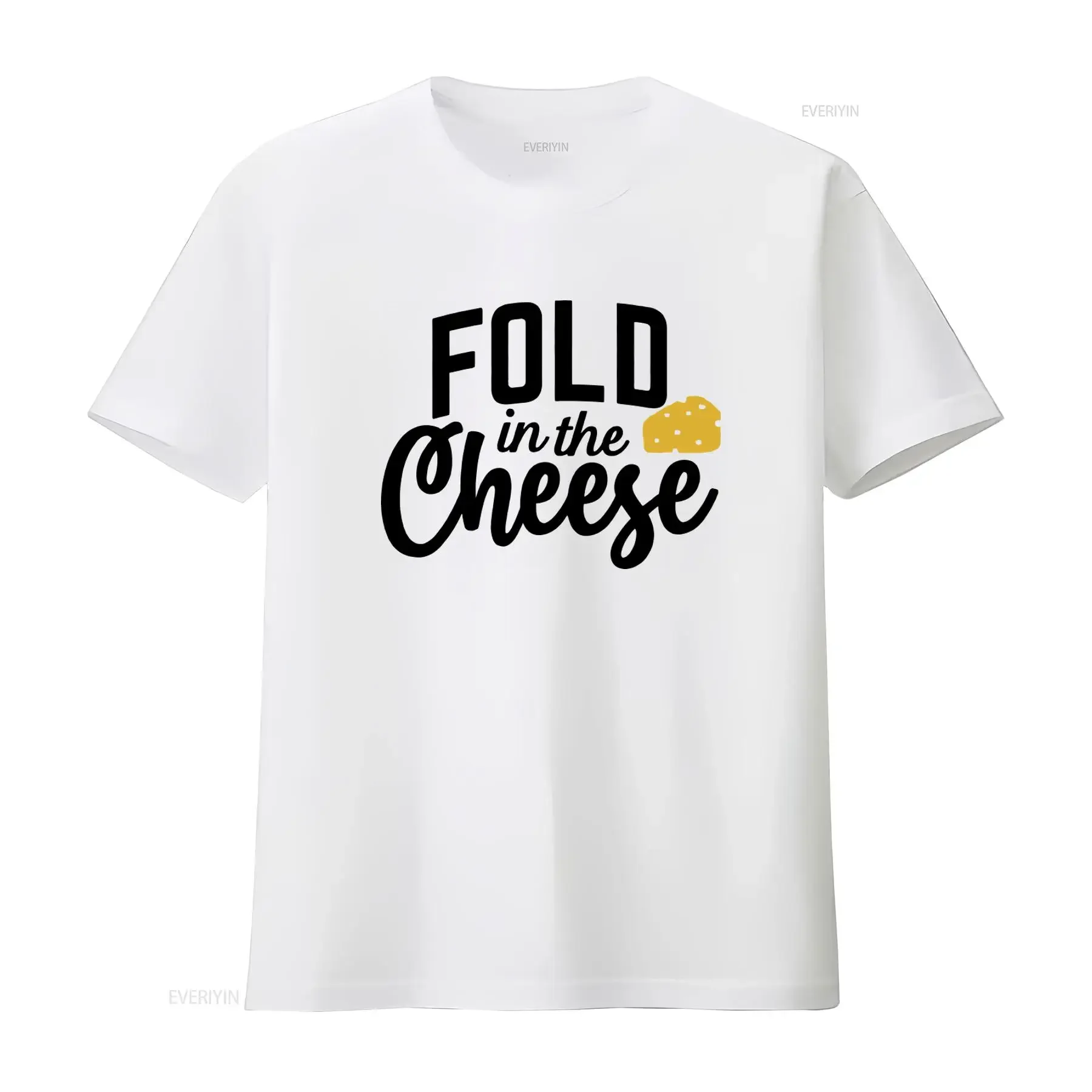 Fold In The Cheese Funny T Shirt For Men's Big And Tall Unique Print Design vintage Washed streetwear Casual Slightly Stretched