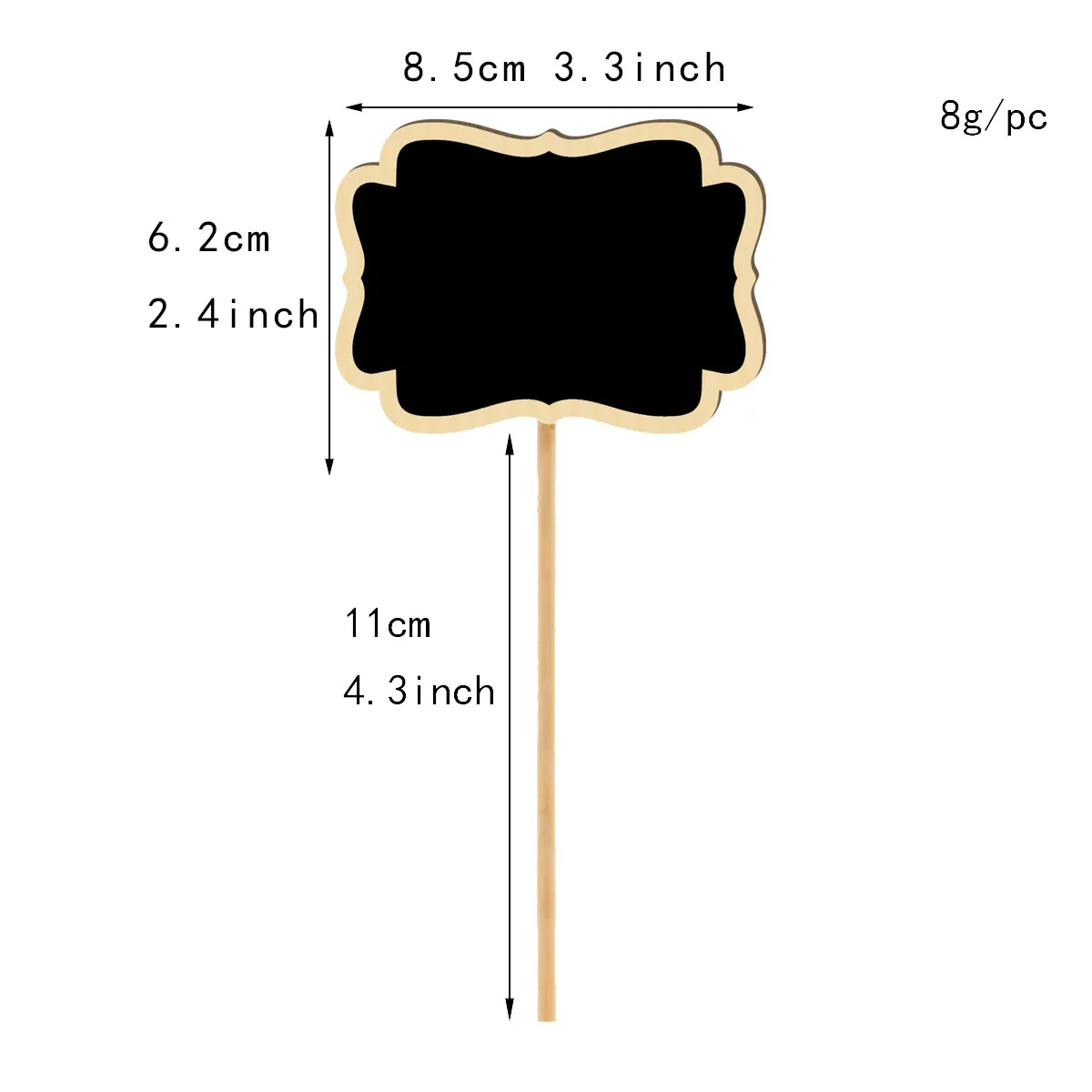 20Pcs Mini Chalkboard Toppers Black Wooden Message Boards Garden Plant Tags Labels for Weddings Christmas Table Numbers