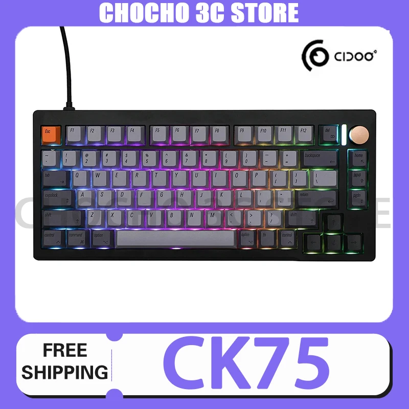 

Cidoo C75 Keyboard Magnetic Axis 75% Aluminium Alloy Keyboard Rgb Customize Wired Keyboard For Win/Mac Office Desktop Gifts