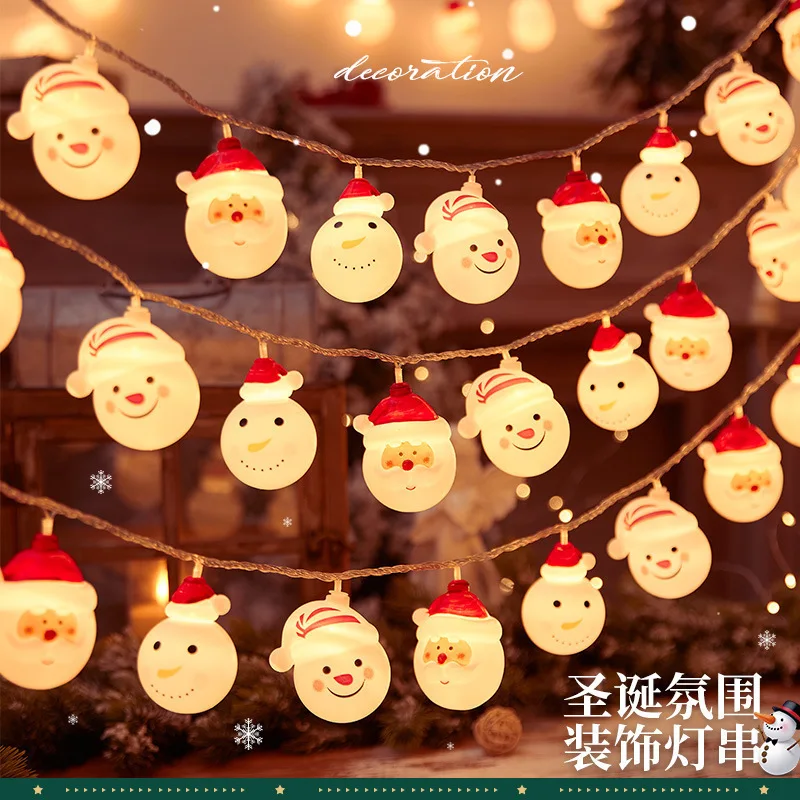 Christmas Day Decorative Lights, Snowman, Old Man, Christmas Tree, Crutches, Lighthouse Room Decoration Colorful Lights Flashing
