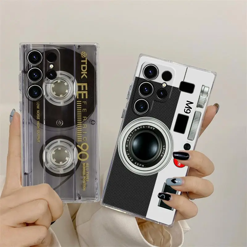 Retro Music Tapes Camera Circuit Board Phone Case S25Ultra For Samsung Galaxy S25 S24 S23 S21 Ultra S20 FE S22 Plus A55 5G Cover