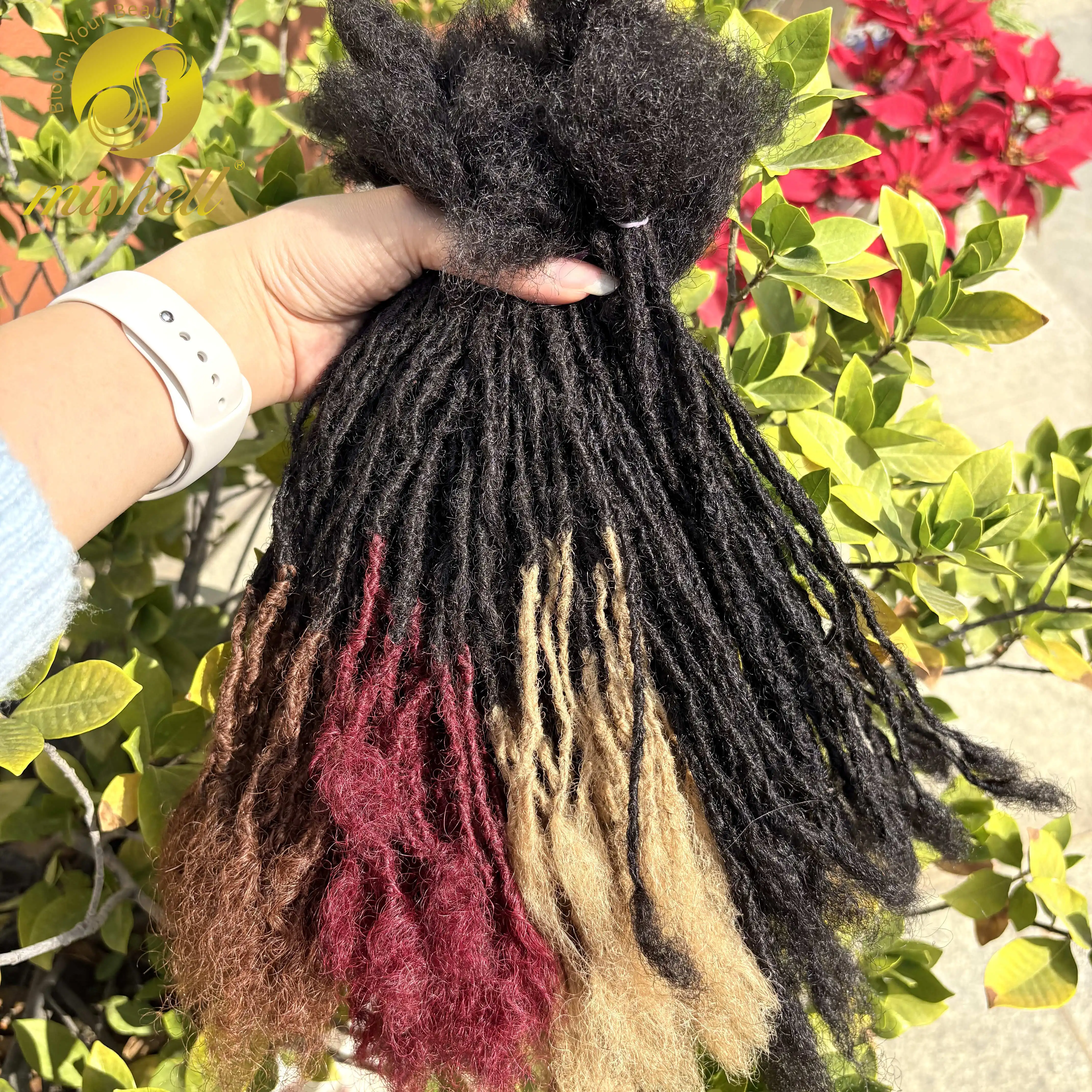 0.2cm Colored Handmade Inter Loc Extension Human Hair 10in Permanent Micro Sisterlocks Extensions Natural Looking Soft Dreadlock