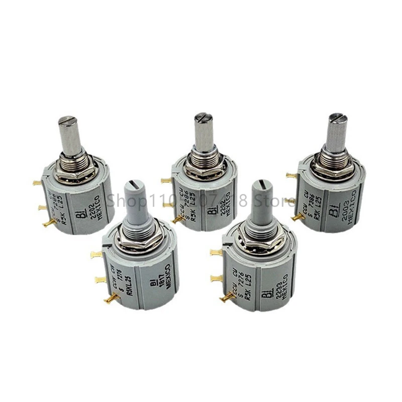 1 peça potenciômetro enrolado de fio multi-bobina s7286 r1k r2k r5k r10k l.25 dez voltas ccw cw s 7276 r1k 2k 5k 10k 20k 50k 100k 100r 500r