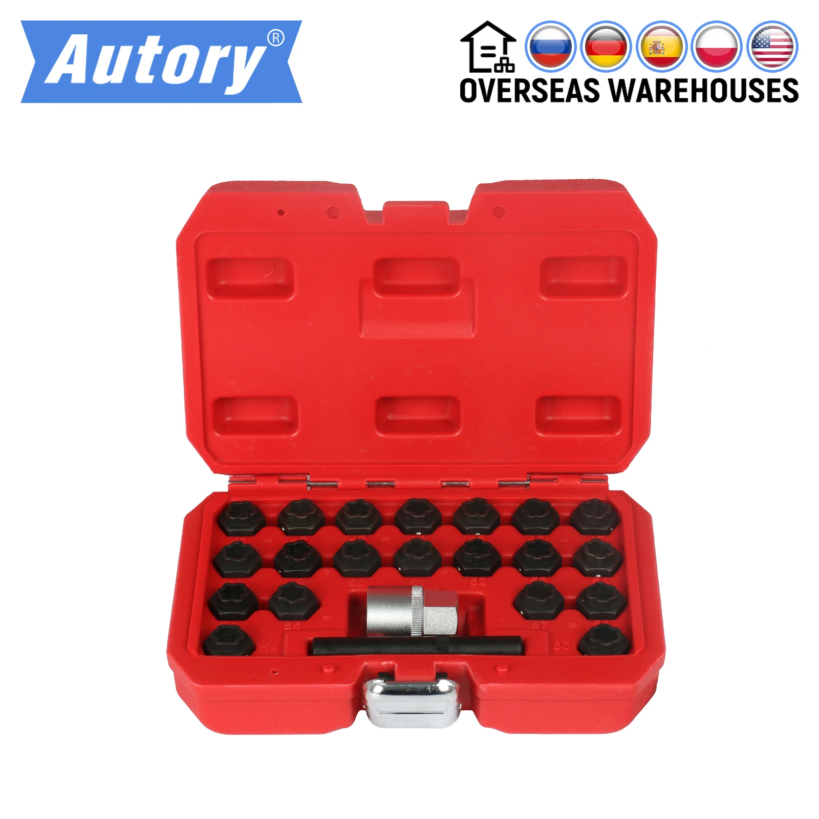 22pcs Anti-Theft Screw Sleeve Removal Install Socket for BMW Wheel Lock Lugnut Anti-Theft Screw Lug Nut Locking Key Socket 41-60