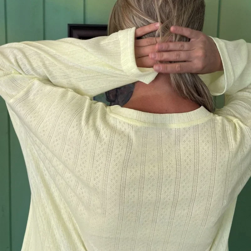 Elegant Comfortable Long Sleeve Shirt Wide Leg Pants Set Homewear Loungewear Nightwear 2025 Women Loose Two Piece Pajamas Set