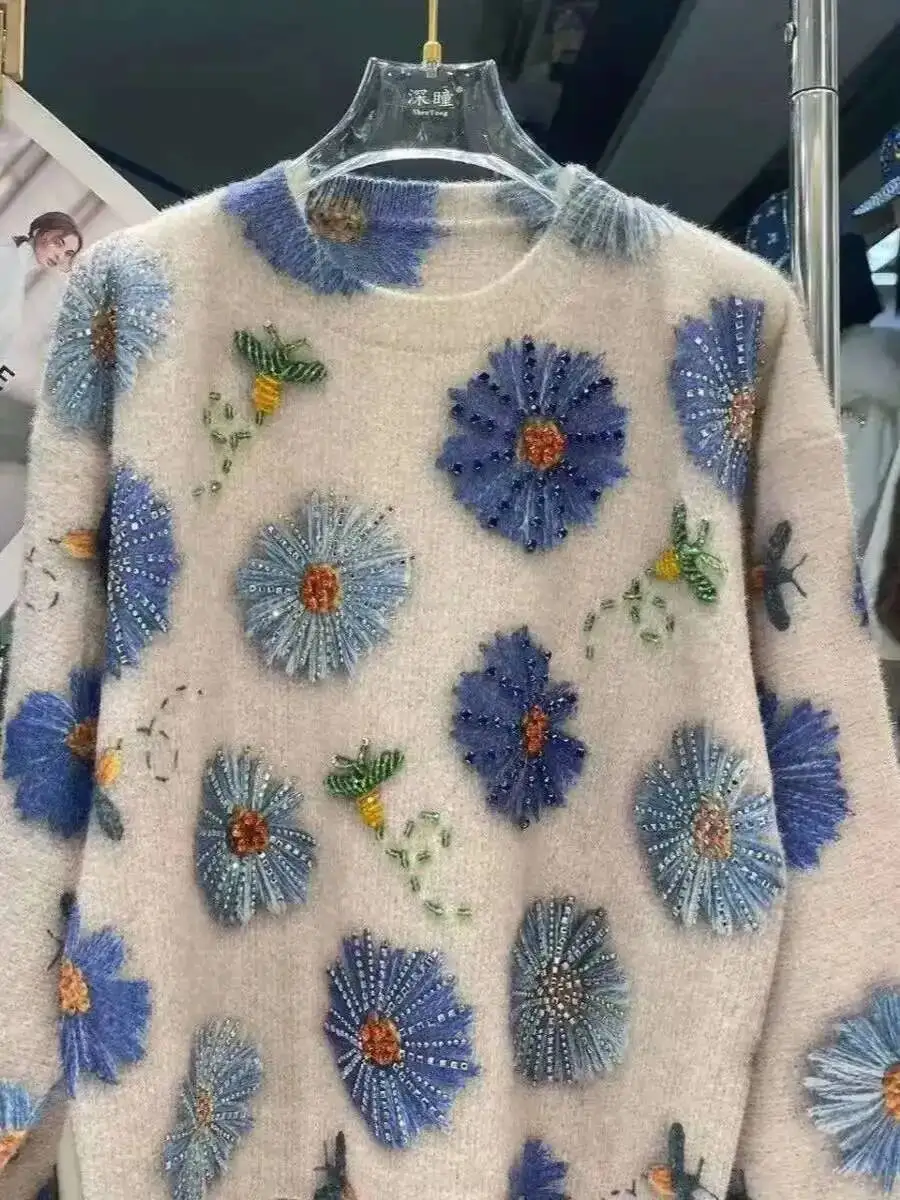 

Новинка осени и зимы, элитный свитер Dias, женский трикотаж, пуловер, верхняя одежда, вязаные топы, женская одежда