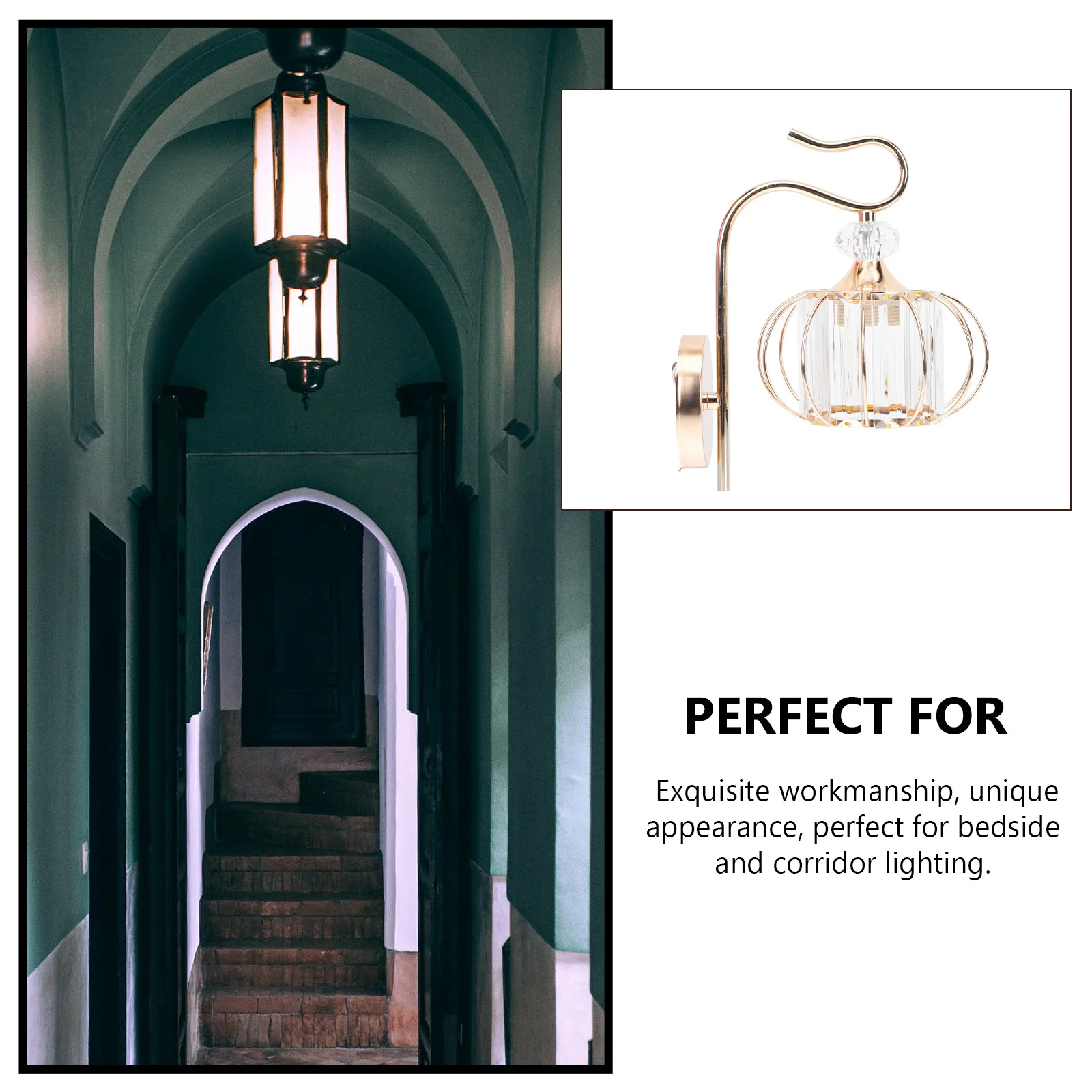 

1Pcs Nordic Style Wall Lamp Creative Metal Glass Bedside Light Bedroom Living Room Corridor Decorative Modern Wall Light