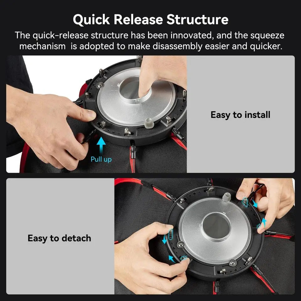 SmallRig RA-D60 Parabolic Softbox, 23.6" Quick Release Softbox with Carrying Bag,Compatible with SmallRig RC 60B COB Video Light