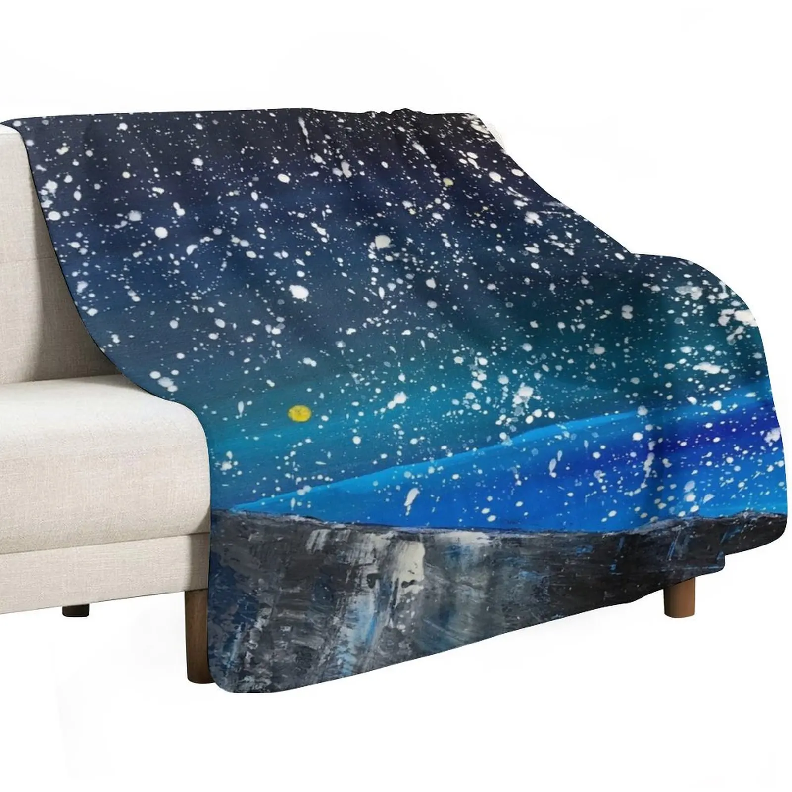 Moon Rising as an orange dot in the Great Sand Dunes National Park, USA travel Throw Blanket funny gift For Sofa Thin Blankets