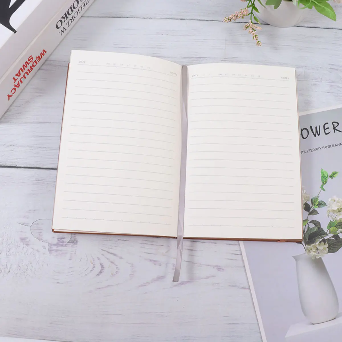 1Pcs A5 Sophisticated PU Notebook Thick Smooth Paper 130 Pages Tie Rope Accent Minimalist Design Recipe Diary Journal