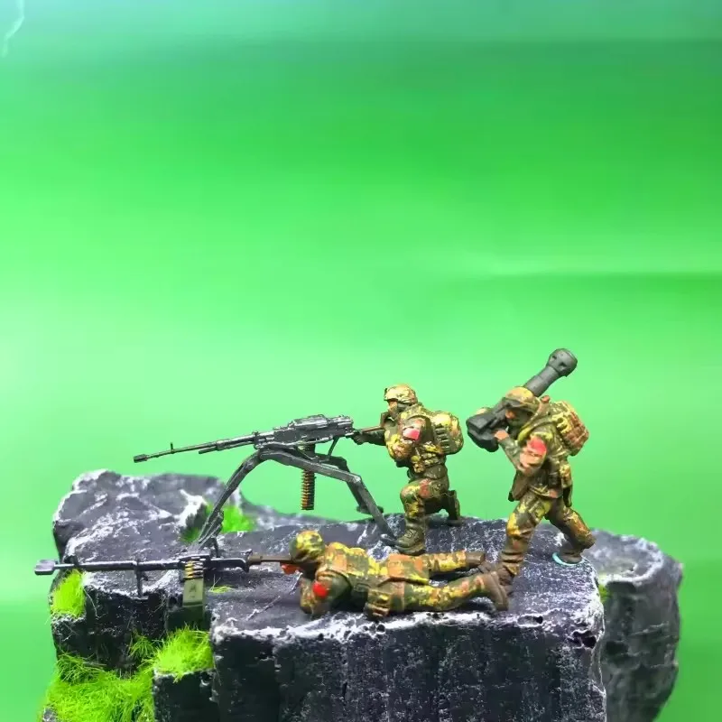 New 1:64 Model Scene of Chinese People's Liberation Army Heavy Machine Gun Artillery Action Figures DIY Scene Accessory Display