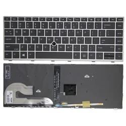 100%New US For HP Elitebook 840 G5 G6 745 G5 G6 846 848 G5 Zbook 14U G5 G6 English Laptop Keyboard Pointing Backlit