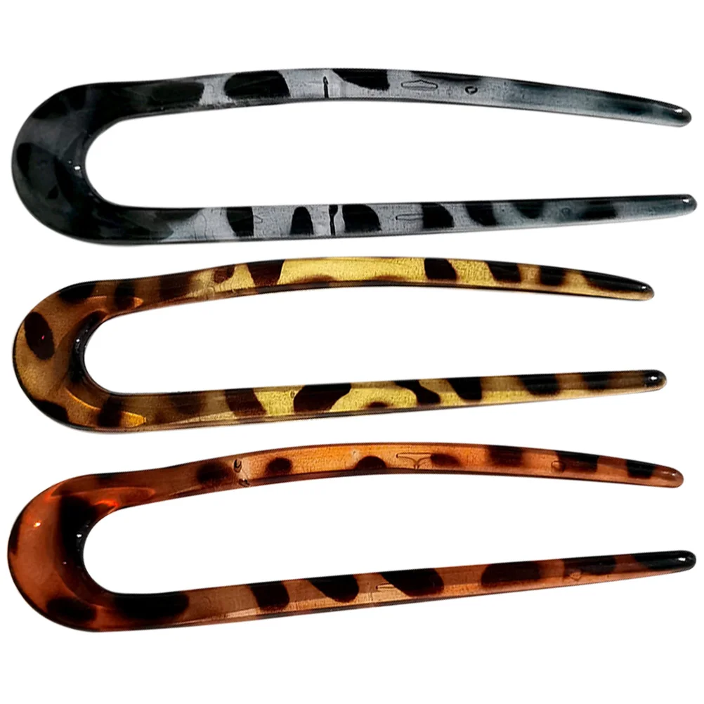 

3pcs U Shape Hairpin Fork Pin Bun Fork Accessories for Women Sticks Long Thick Curly Styling Tools Smooth Round Edges Hair