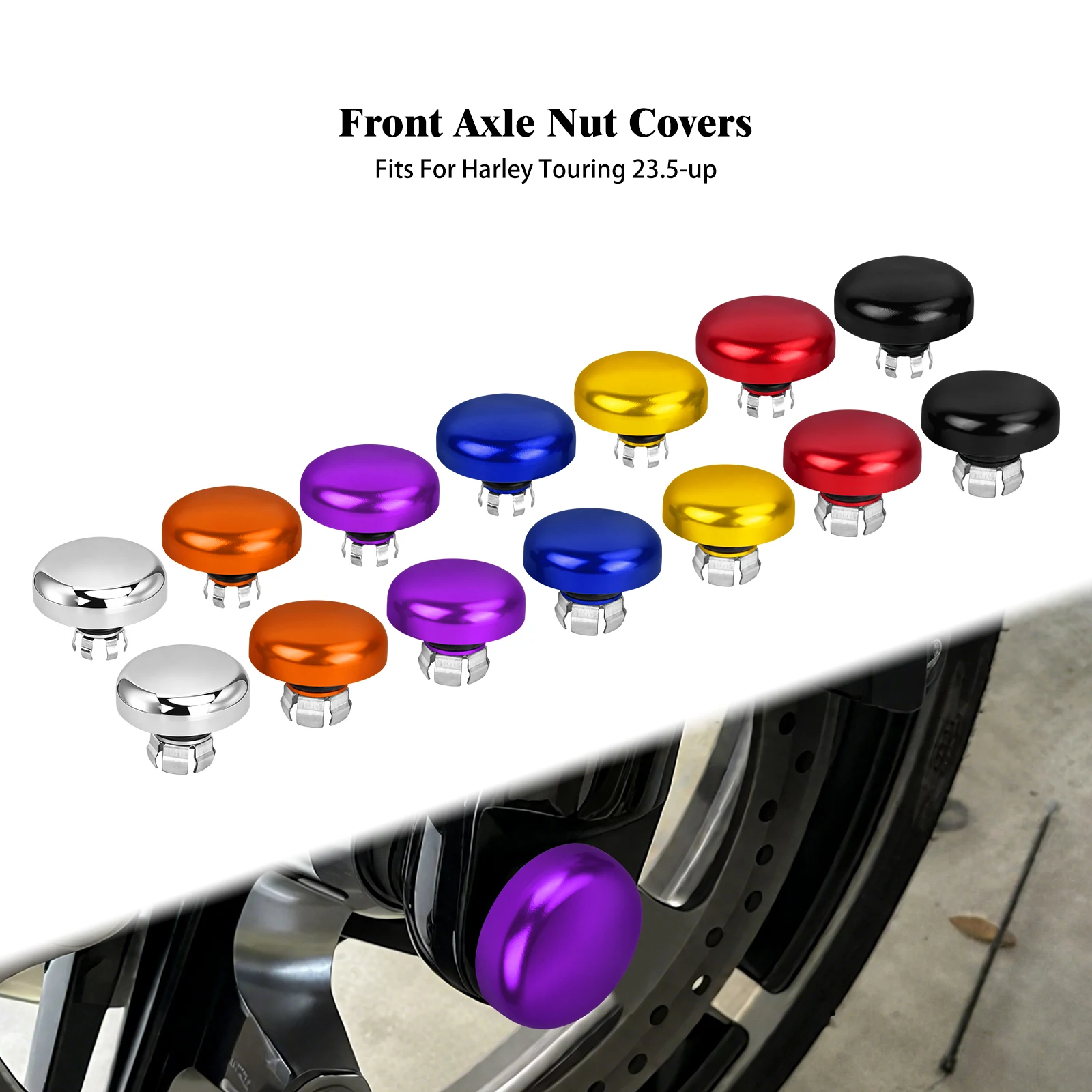 Motorcycle Front Axle Nut Cover Cap Bolt Covers For Harley Touring CVO Street Road Glide FLHXSE FLTRXSE 2023-Up FLTRXSTSE 24-Up