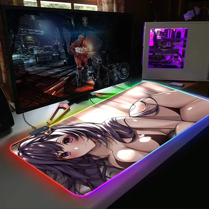 Extra-large Non Slip Thick Anti Dirty Computer Desk Mat New Cute Animation Two Yuan Magic Light Office ESports Game Mouse Pad