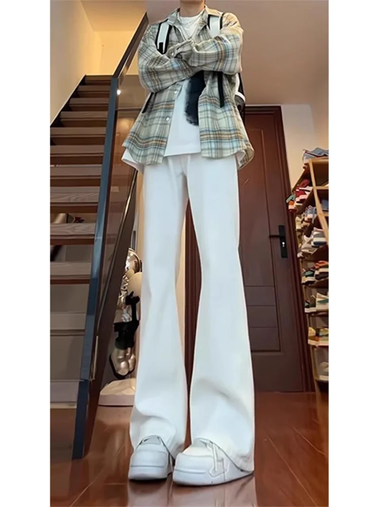 

Мужские джинсы Cleanfit с флисовой подкладкой, расклешенные, с высокой талией, прямые, утягивающие, удлиненные, весенне-осенние, джинсовые