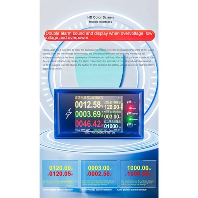 DC 0-420V 300A WiFi Electric Energy Meter Battery Capacity Tester DC Current Voltage Power Meter with Relay Module-A23U