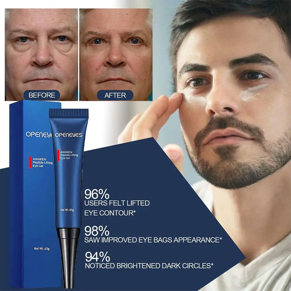 3XFor VEZE Eye Gel For Men Cool Tender Sodium Hyaluronate Eye Cream linee sottili migliora le occhiaie rimuovi il gonfiore per gli uomini