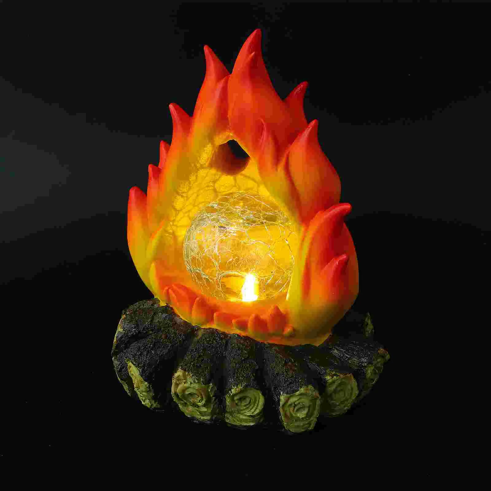 Camino a luce solare Fiamma realistica Luce notturna Tenda da campeggio Nament Resistente agli agenti atmosferici Decorazione paesaggistica ad energia solare LED