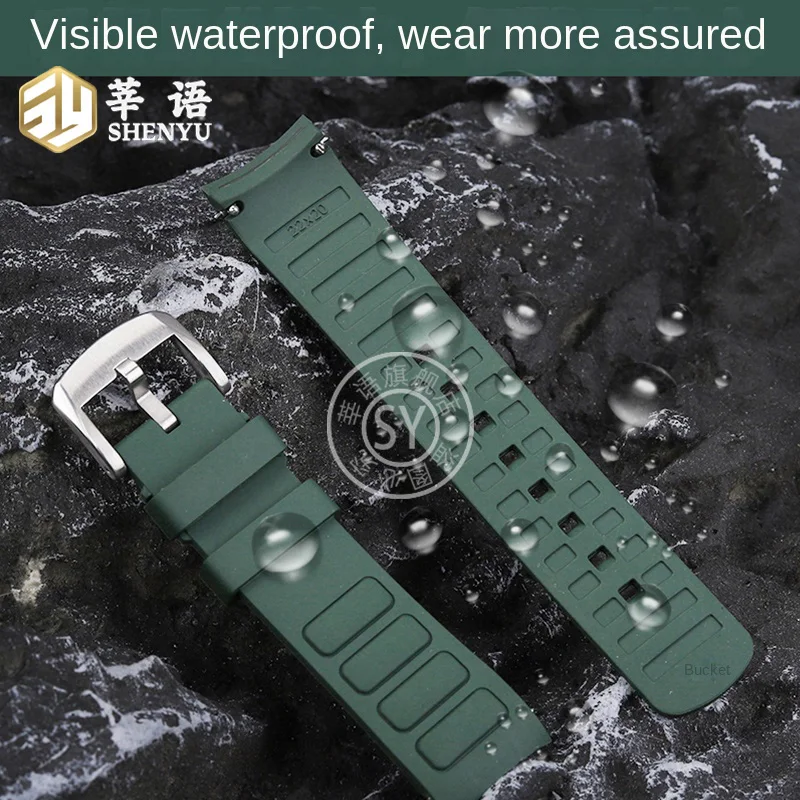 حزام ساعة مطاطي من سلسلة تلفزيون Shenyu-Hmsman ، قضيب توصيل مزدوج سريع الإصدار ، إكسسوارات ساعة رجالية ، M049526A ، 22 ، M049526A ، جديد