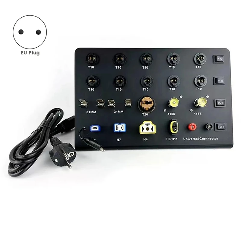 Auto Car Headlight Test Board HID Xenon LED Bulb T10 W5W Festoon C5W T20 7443 H1 H3 H7 H4 9005 Tester-AT36