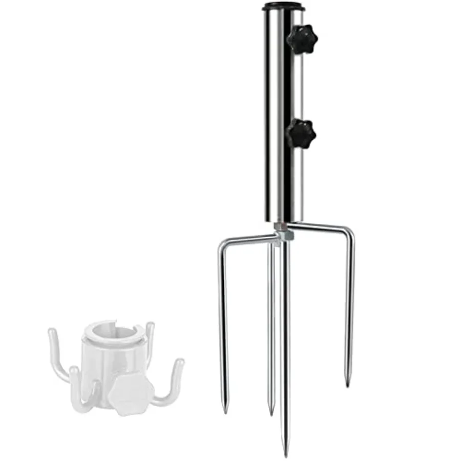 

Beach Umbrella Sand Anchor with 4 Legs, Removable and Adjustable Heavy Duty Metal Sun Holder, Outdoor Umbrella Stand Steel Anch