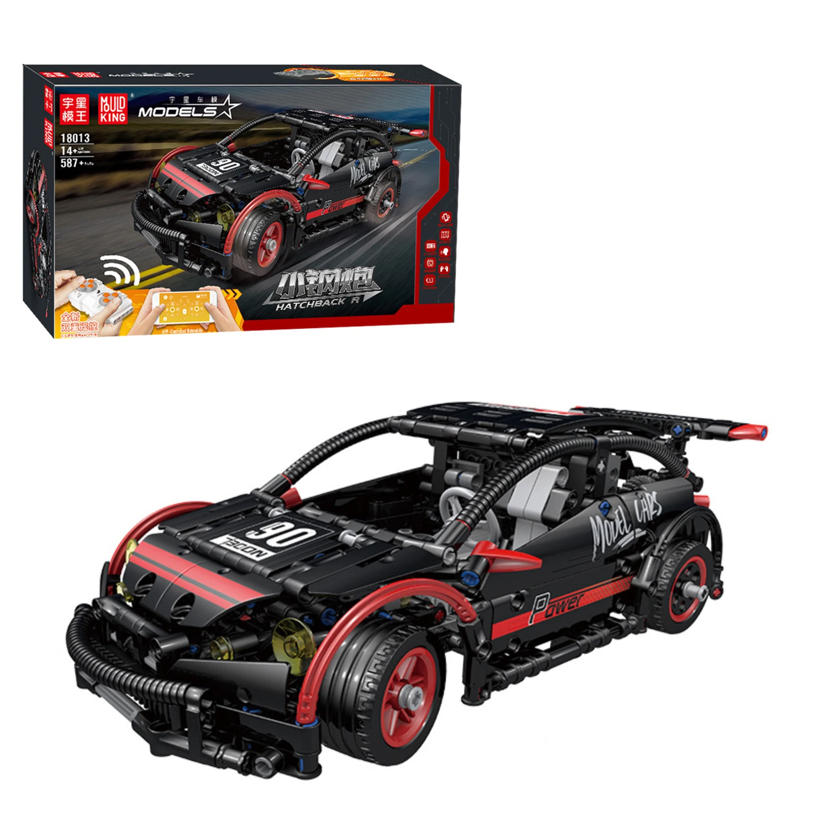 

Mould King 18013 587Pcs Racing Car Model Building Blocks Set Small Particle Dynamic Version DIY Construction Toy for Kids