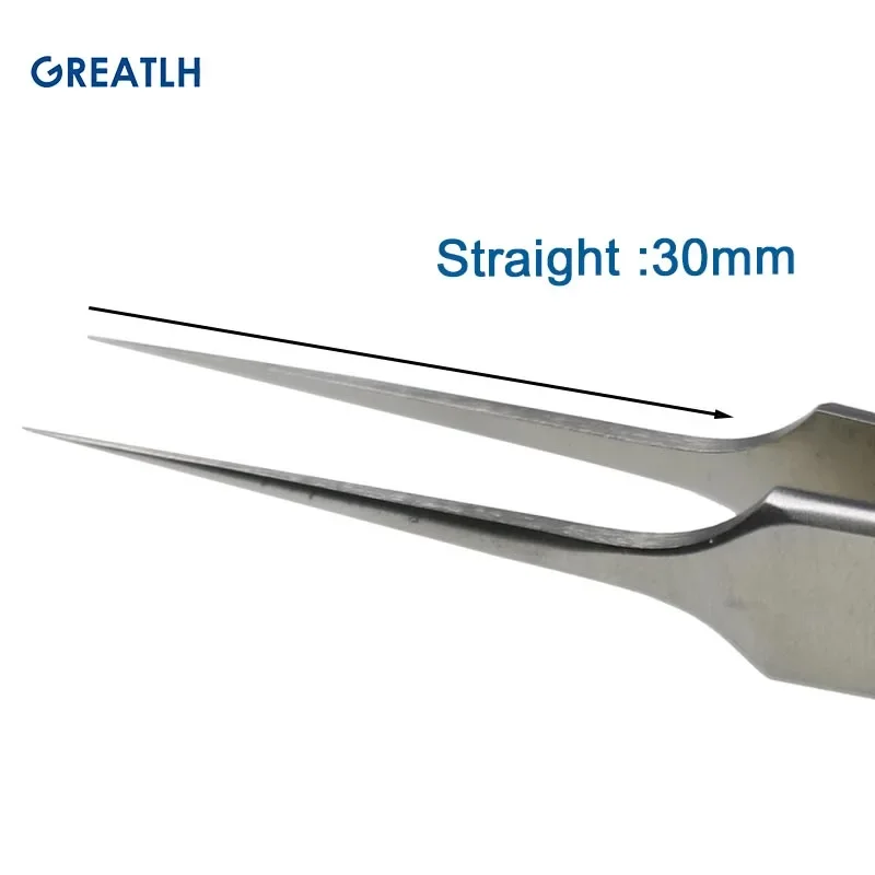 1pcs Hair Implant Tweezers Hair Transplant Implanter Forceps Straight/Angle/ Curved Stainless Steel