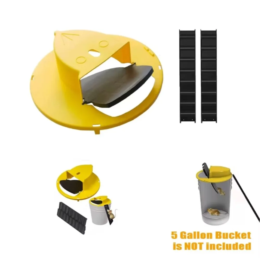 Auto Reset Mouse Trap Reusable Humane Flipping Sliding Bucket Lid Rat Catcher Tool Indoor Outdoor Home Yard Mice Control Device