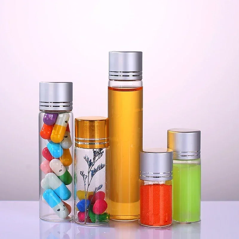 50 ชิ้น 5/8/10/12/15/20/25 มิลลิลิตรขวดแก้วใสขวดอิฐขวดแก้วขนาดเล็กตัวอย่างคอนเทนเนอร์สำหรับงานแต่งงาน DIY ตกแต่ง