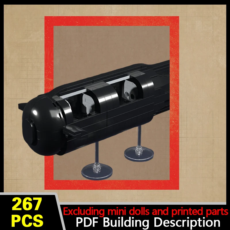 Underwater Delivery Vehicle Model MOC Building Bricks War Equipment Modular Technology Gifts Holiday Assemble Children Toys Suit