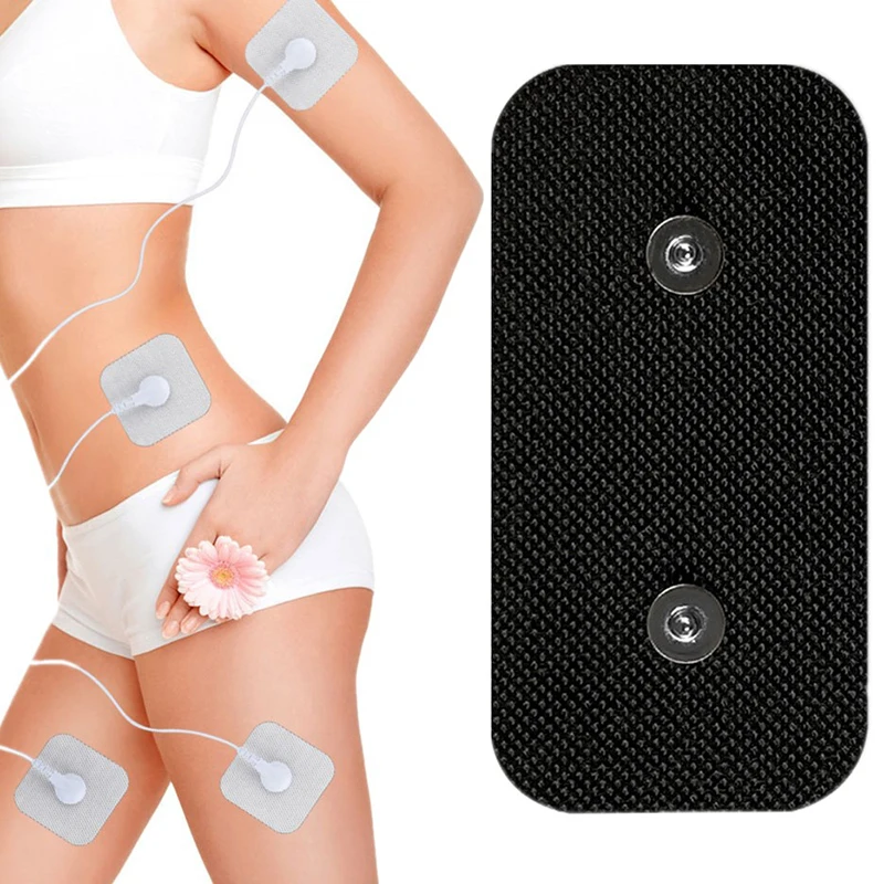 Black Replacement Electrodes Self Adhesive Studded Pads For COMPEX Muscle Stimulator Electrotherapy Massage