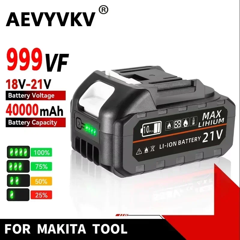 21V3.0Ah Rechargeable Lithium Ion Battery for Cordless Electric Power Tool for Makita 21V Tool Replacement High Capacity Battery