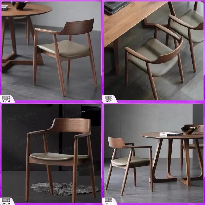 

Nordic Solid Wood Hiroshima Dining Chair for Restaurant Coffee Shop Office Conference Room Discussion Chair Ergonomic