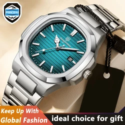 2024 Best-selling Luxury Watch Business Waterproof Male Clock Luminous Date Stainless Steel Square Quartz Men Watch reloj hombre