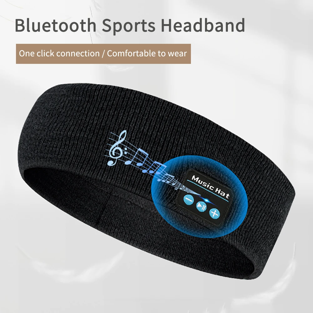 Bluetooth Sports Headband Outdoor Fitness Music Headphones Knitted Sports Headband Call Sleeper Music Eye Mask