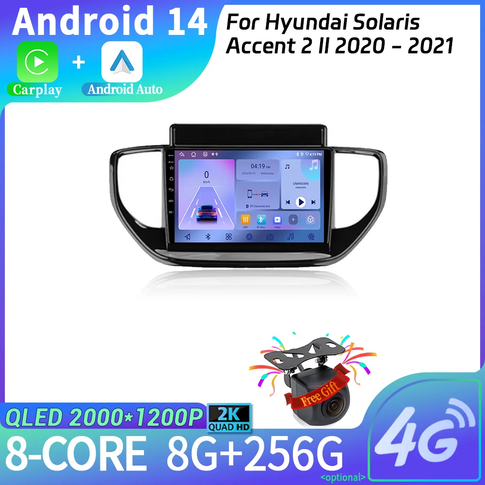 

Android 14 For Hyundai Solaris Accent 2 II 2020 - 2021 Multimedia Navigation Wireless Carplay Stereo Screen Car Radio