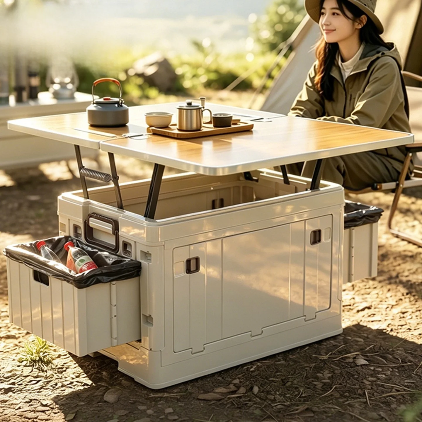 outdoor-camping-storage-box-table-integrated-large-capacity-foldable-picnic-car-trunk-organizer-nordic-style-removable-shelf