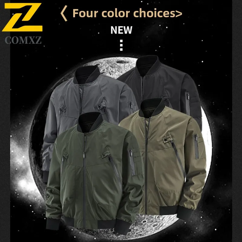الرجال سترة جديدة جيوب متعددة تصميم عصري تنوعا يندبروف سترة مضادة للماء التخييم في الهواء الطلق السفر سترة البيسبول #5