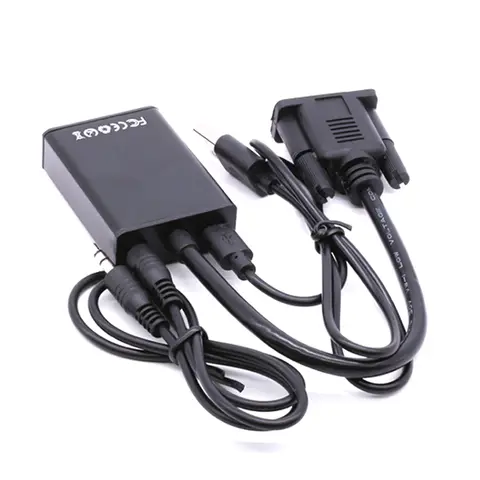 VGA to HDMI-compatible Converter Cable Adapter 1080P Audio Power input for HDTV Monitor Projector PC Laptop TV-BOX