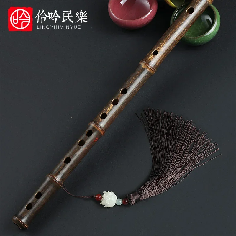 Ancient Style Professional Playing Horizontal Purple Bamboo Flute C Beginner Introduction G Tuning Plain Flute Instrument