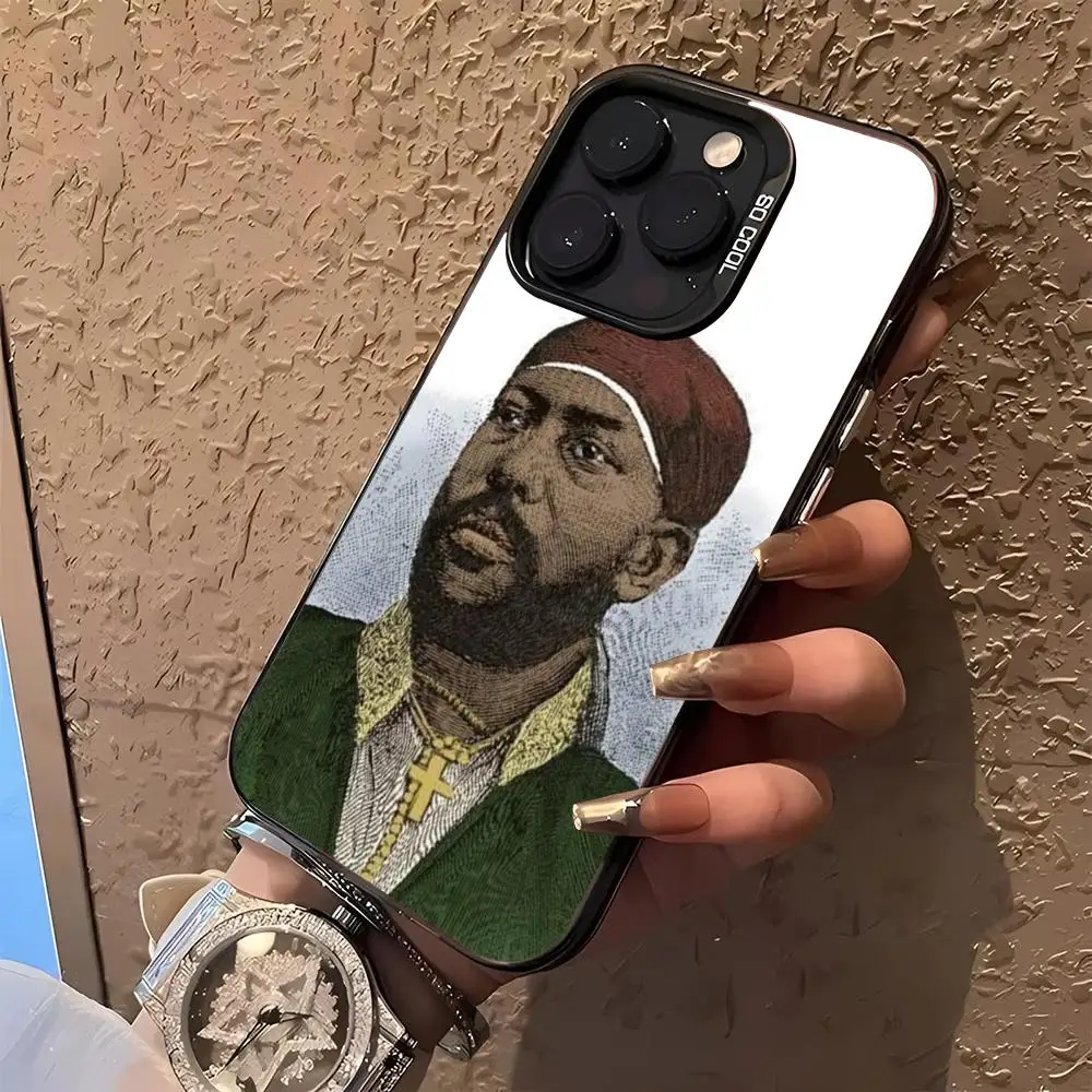 Emperor Menelik Ii Of Ethiopia Adwa Phone Case for iphone 16 15 14 13 11 12 Pro Max Xr X Xs Plus black silver hard shell Cover