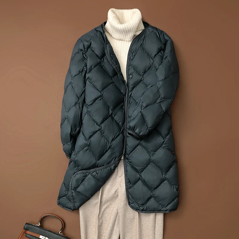 

Autumn Winter Women Oversize Down Coat Parkas Warm Light Thin White Duck Down Jacket Female Casual Loose Long Puffer Outwears