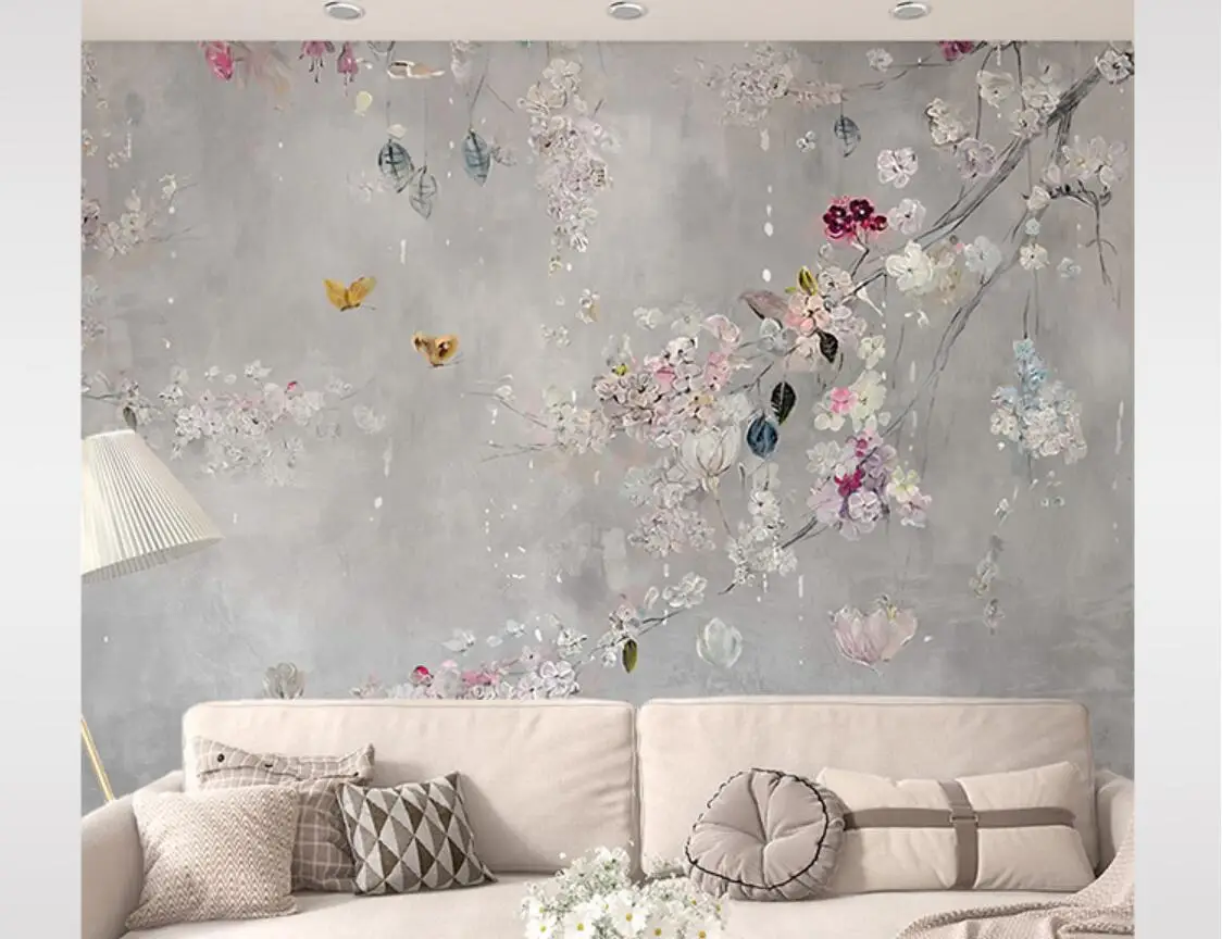 papel pintado de pared Custom 3d Wallpaper Mural American Flower Butterfly Living Room Bedroom Background Wall pintado de pared